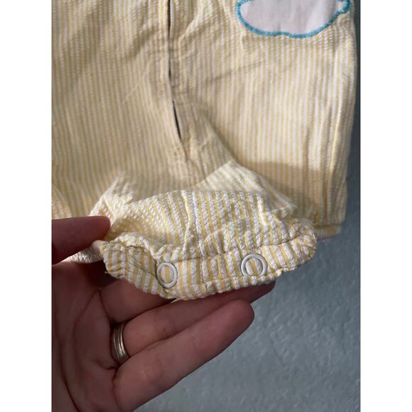 Sears Vintage 18-24 month Summer Bubble Romper Yellow Striped - Picture 2 of 5